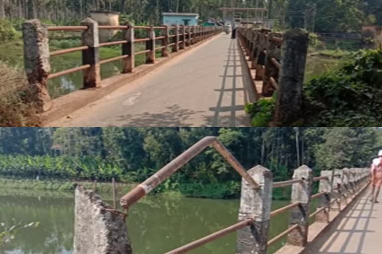 Mavoor  kuttikadavu bridge in danger  kozhikod local news  കോഴിക്കോട്  കോഴിക്കോട് പ്രാദേശിക വാര്‍ത്തകള്‍  കൈവരി തകർന്നു  കുറ്റിക്കടവ് പാലം അപകടാവസ്ഥയില്‍