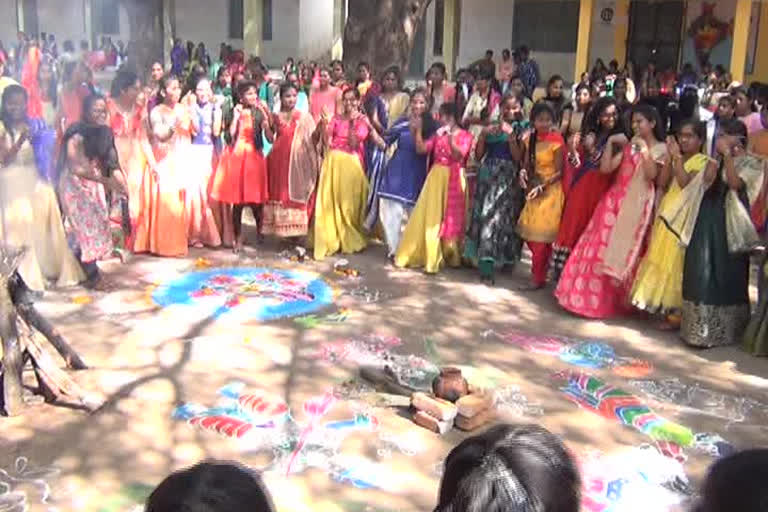 SANKRANTHI CELEBRATIONS IN SV DEGREE COLLEGE IN JAGITYALA