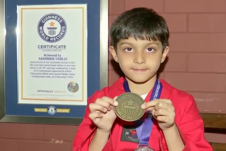 Taneja, a Taekwando player has achieved Guinness World Record