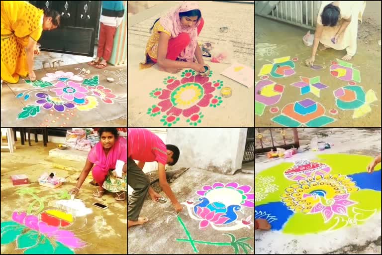 sankranthi rangoli at karimnagar