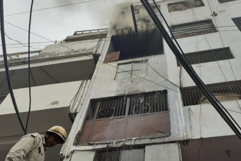 Delhi fire  Footwear manufacturing unit fire  Lawrence road fire