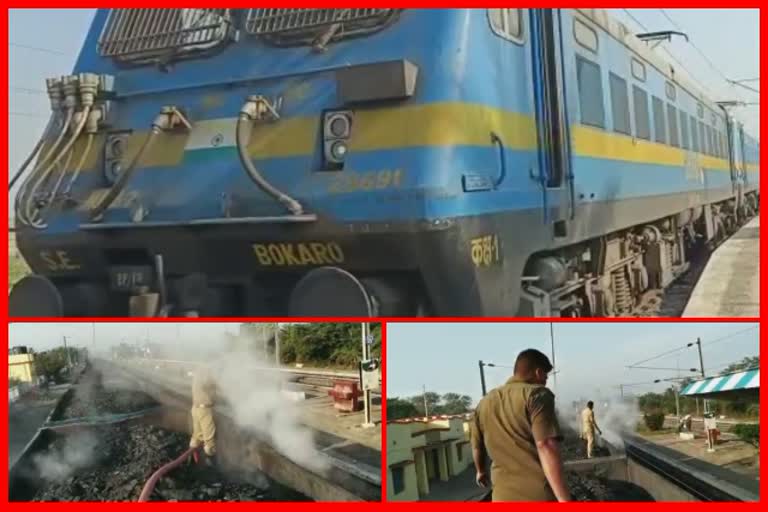 fire breaks in talcher palasa coal loaded train in ganjam