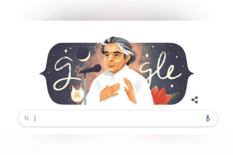 Google Doodle pays Tribuite to Legendary poet Kaifi Azami on his 101 birth Anniversary