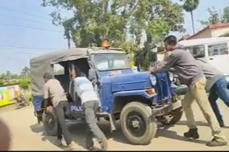 police patroling vehicle