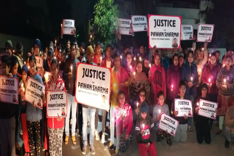 by organizing candle march in gaziabad family of pawan sharma demand justice