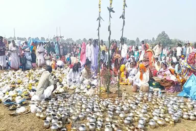 Purkha Baba Worship, Purkha Baba Fair, Devotees in Pakur, पाकुड़ में पुरखा बाबा की पूजा, पुरखा बाबा मेला, श्रद्धालु