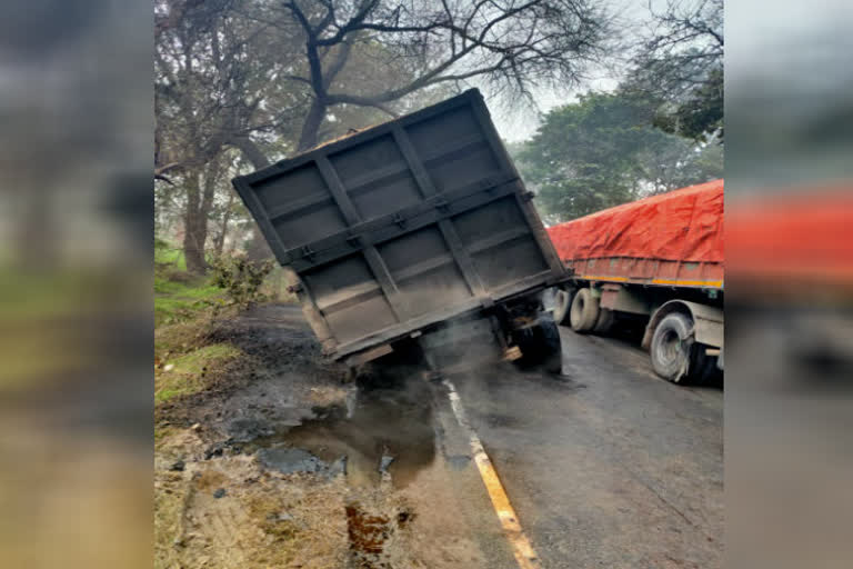 Truck and car collision