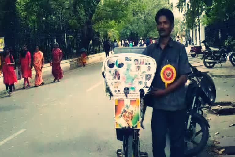 social activist cycling trip delhi from thoothukudi