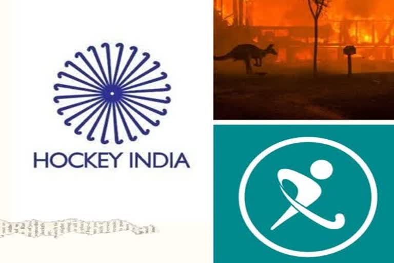 Hockey Australia News  Hockey India News  Bushfire News  ഹോക്കി ഓസ്‌ട്രേലിയ വാർത്ത  ഹോക്കി ഇന്ത്യ വാർത്ത  കാട്ടു തീ വാർത്ത