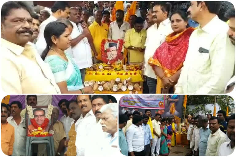 Tdp leaders paid homage to the statue of NTR in chittore