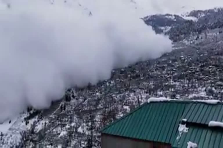 Avalanche in Ribba village of Kinnaur