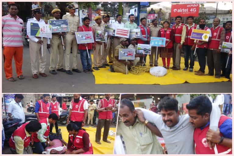 Mock show about road accident in bellary