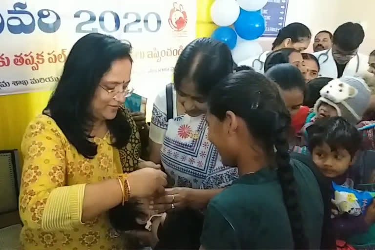 polio drops distribution in peddapalli