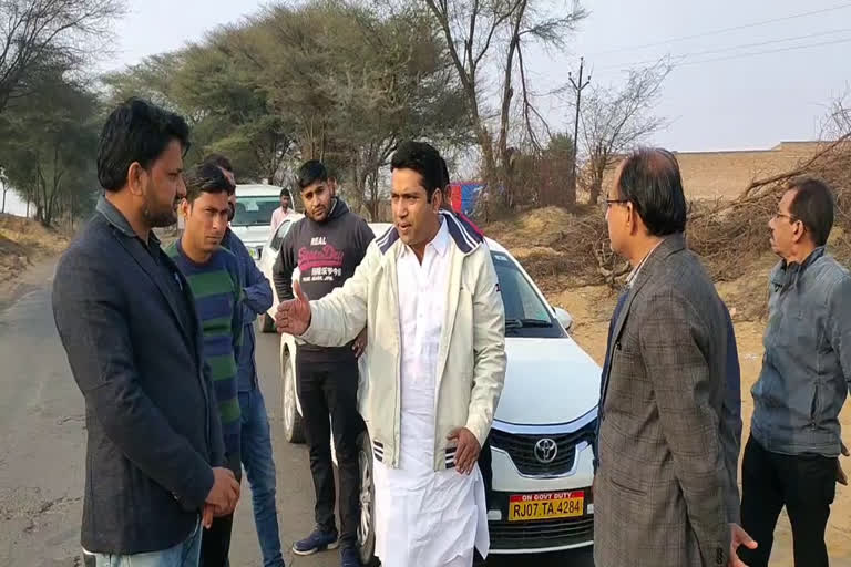 राष्ट्रीय राजमार्ग सादुलपुर,  National Highway Sadulpur,  चूरू में सांसद का निरीक्षण,  MP's inspection in Churu