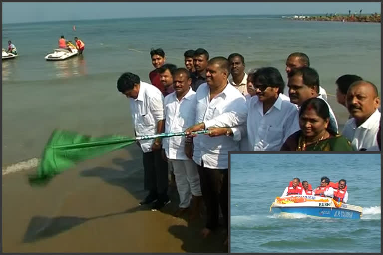 Tourism Boats Open in viskha rishikonda beach