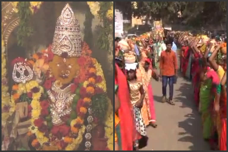 celebrating the festival nalla gondamma ammavari bonalu