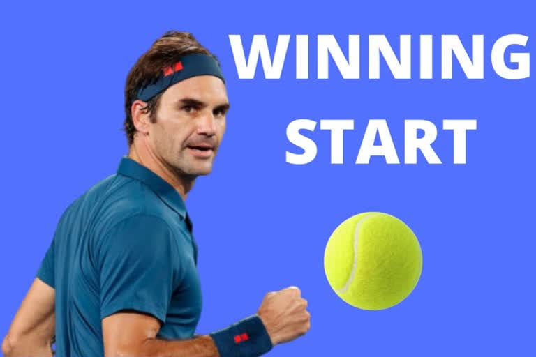 australian open roger federer storms over johnson for winning start