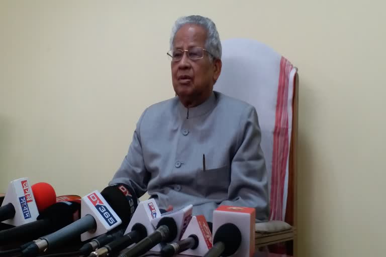 Ex CM Tarun Gogoi Pressmeet in Dishpur