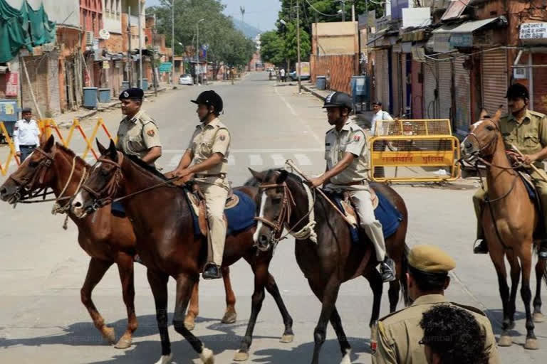 Police patrolling on Horse