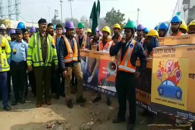 L&T company employees held road safety rally in rewari