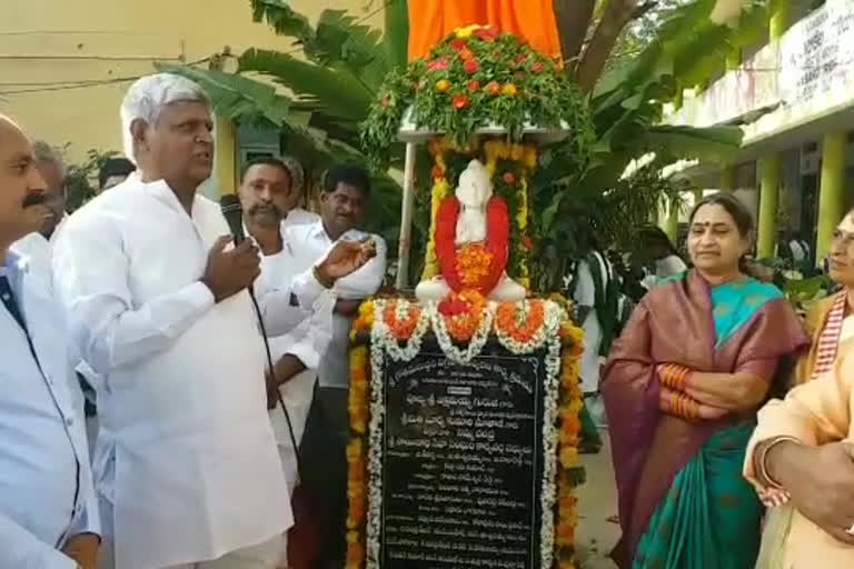 The statue of Lord Buddha was unveiled in Dharmavaram.