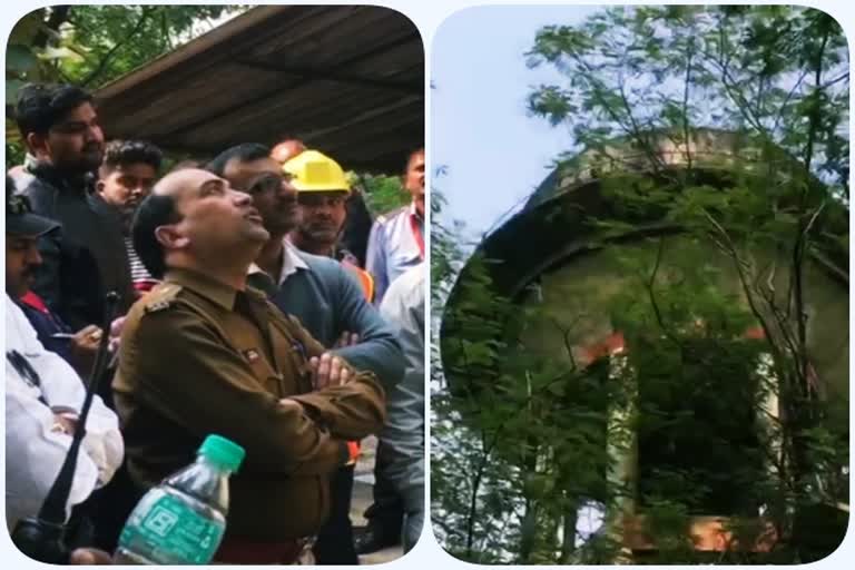 young man climbed on a water tank for admission