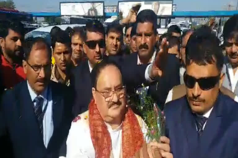 JP Nadda arrives in Noida