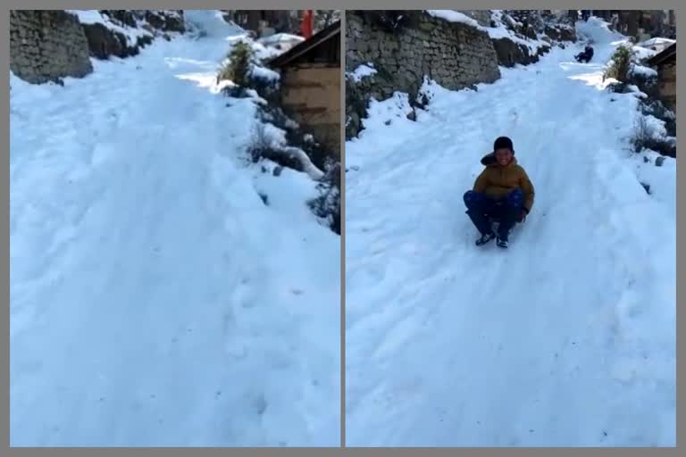 skating in snow.