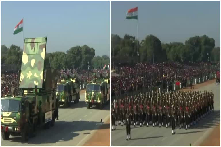 Full dress rehearsal of Republic Day Parade,ರಾಜಪಥದಲ್ಲಿ ಸೇನಾ ಪಡೆಗಳಿಂದ ತಾಲೀಮು