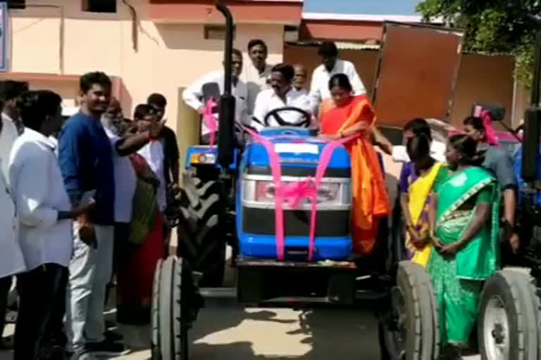 MLA Ram Mohan distributed the tractor at makthal