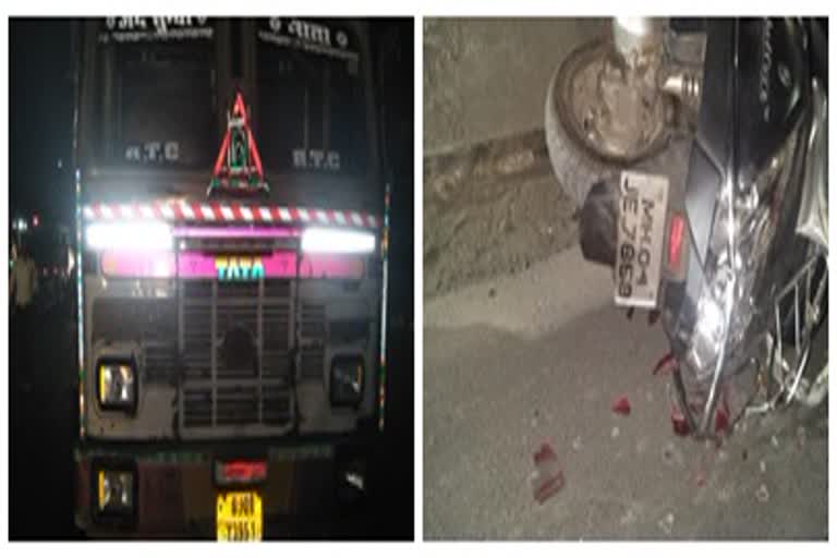 two wheeler-truck acceident in thane 2 died