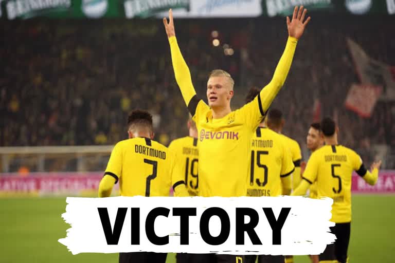 Haaland hits brace as Dortmund rout Cologne