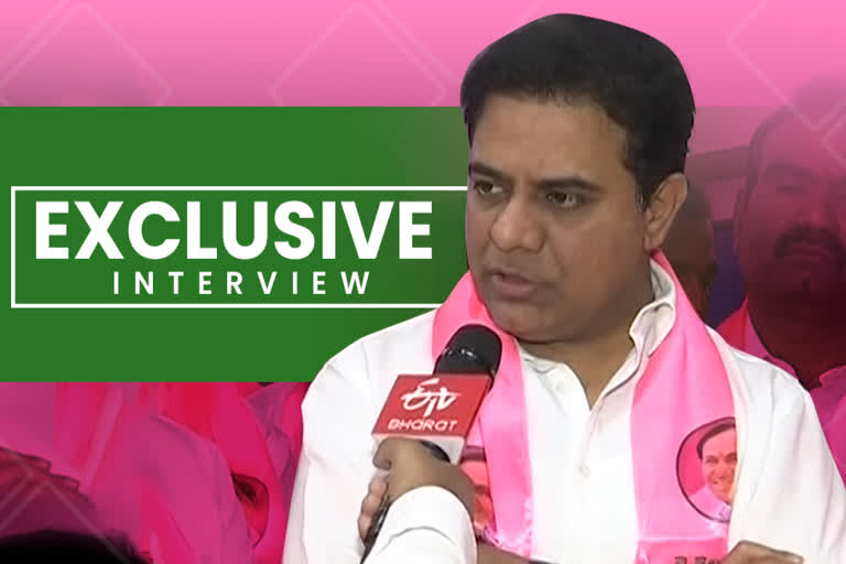 KT Rama Rao  Exclusive Interview  Telangana Municipal Polls  Telangana Rashtra Samiti  Verghese Abraham  TRS Bhavan  കെ.ടി രാമറാവു ടി.ആര്‍.എസ്  തെലങ്കാന രാഷ്ട്ര സമിതി  മുന്‍സിപ്പല്‍ തെരഞ്ഞെടുപ്പ് തെലങ്കാന  ടിആര്‍എസ് വര്‍ക്കിങ് പ്രസിഡന്‍റ്  തെലങ്കാന തദ്ദേശ തെരഞ്ഞെടുപ്പ്  കെ.ടി രാമറാവു ടി ആര്‍ എസ്  മുഖ്യമന്ത്രി ചന്ദ്രശേഖര്‍ റാവു