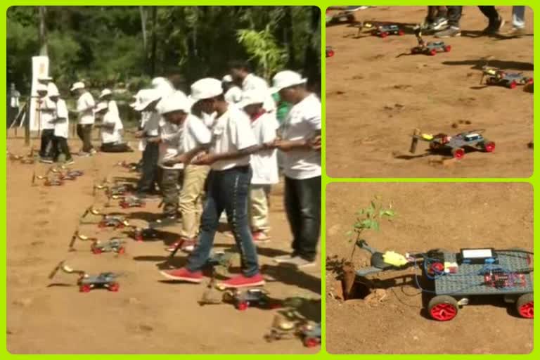 planted saplings using robots