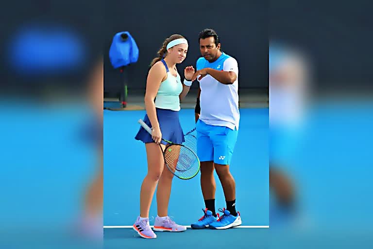 Leander Paes-Jelena Ostapenko reach mixed doubles 2nd round of australian open