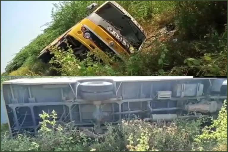 20 students injured after a school bus met with an accident in Madurai