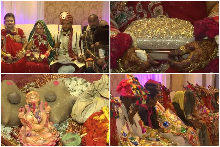 Families gathered in Karachi on Sunday to attend a mass marriage ceremony of 80 chosen Hindu couples.