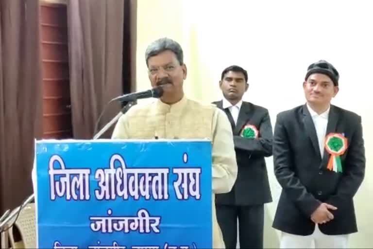 Charandas Mahant attends the swearing in ceremony of Advocates Association in Janjgir