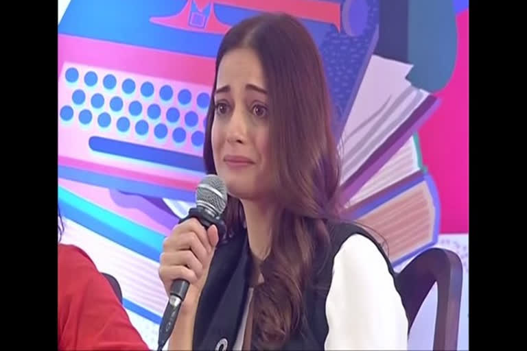 Dia Mirza gets emotional at Jaipur Literature Festival