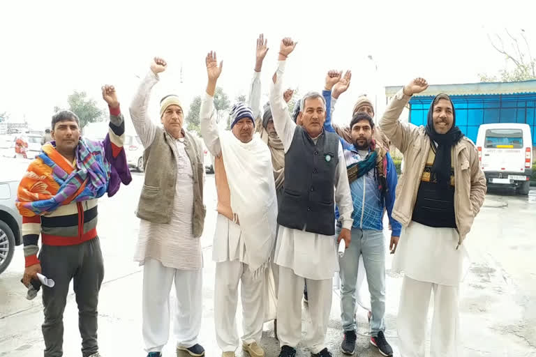 farmers protest for the Compensation in gohana