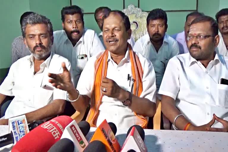 hindu makkal party leader arjun sampath, arjun sampath addressing press in dindugul, இந்து மக்கள் கட்சி தலைவர் அர்ஜுன் சம்பத் பேட்டி, அர்ஜுன் சம்பத் சர்ச்சை