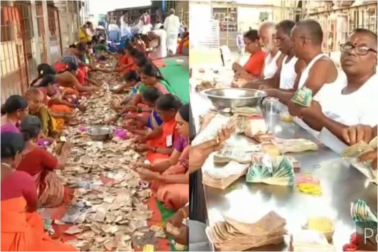 Hundi counting at Dharmapuri Lakshmi narasimha swamy Temple