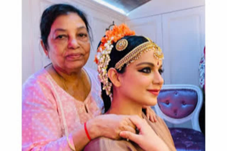 Kangna Ranaut Post for Hairstylist Mariya Sharma, Hairstylist Mariya Sharma complets 50 years in film indusrty, Kangna Ranaut traditional look from Thalaivi, Kangna Ranaut latest news