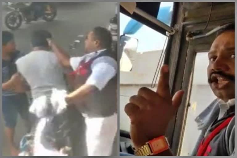 bmtc-bus-driver-beaten-a-bike-rider-in-middle-road-at-bangalore