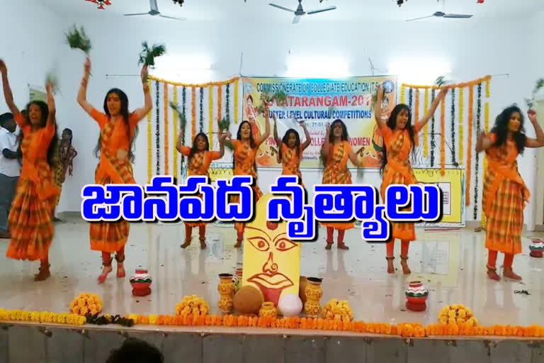 Students dance with pleasure at waddepalli pingali college