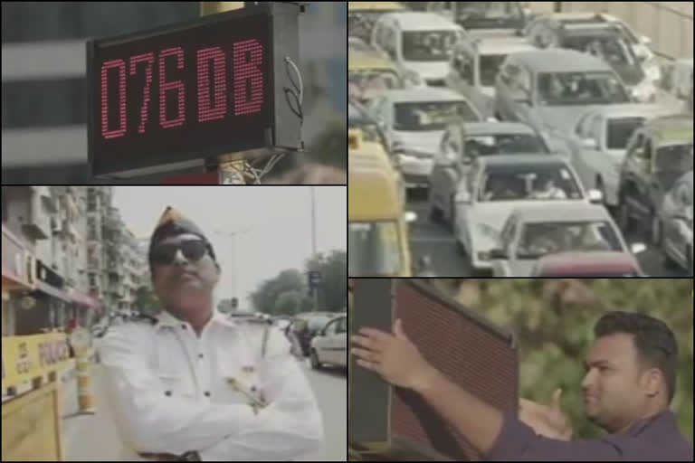 horn hitting traffic signal; idea of Mumbai Police  Mumbai Police  ട്രാഫിക് സിഗ്നലില്‍ ഹോൺ അടിച്ചാല്‍ എട്ടിന്‍റെ പണി; മുംബൈ പൊലീസിന് കാഞ്ഞ ബുദ്ധിയാ...  മുംബൈ പൊലീസ്  ട്രാഫിക് ബ്ലോക്ക്  mumbai traffic