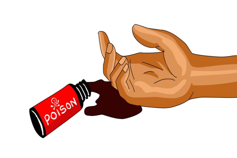 Suspended head master drank poison in koriya