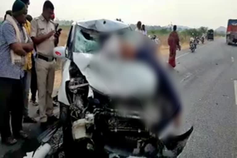 Accident between car and bike in Raichur