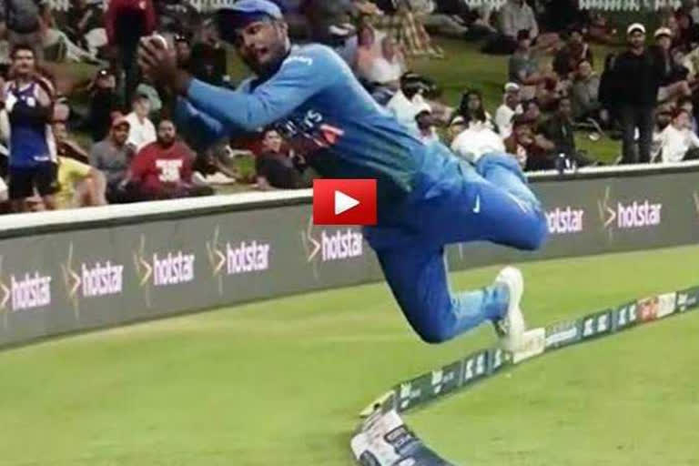 india VS new zealand : sanju samson save six by brilliant fielding