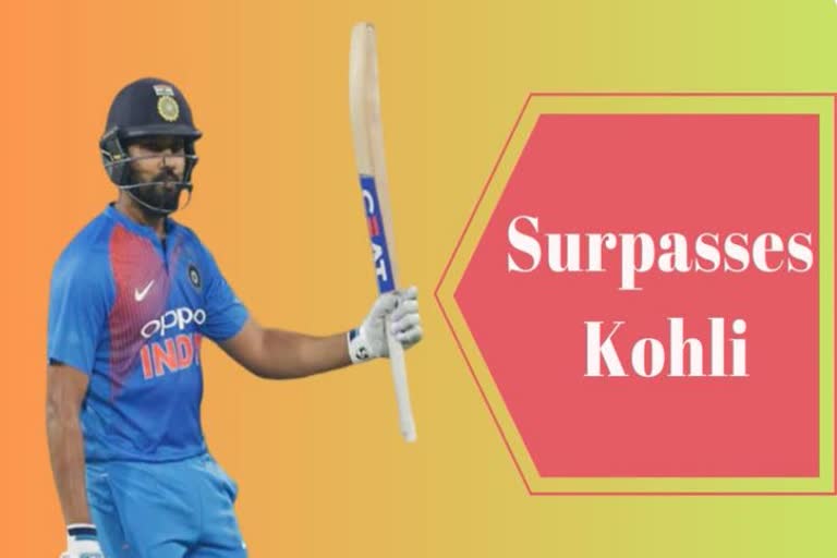 rohit sharma surpasses virat kohli to achieve huge t20i record